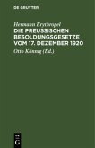 Die Preußischen Besoldungsgesetze vom 17. Dezember 1920