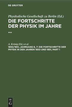 Cover Die Fortschritte der Physik in den Jahren 1850 und 1851