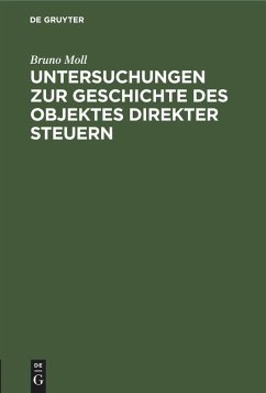 Cover Untersuchungen zur Geschichte des Objektes direkter Steuern