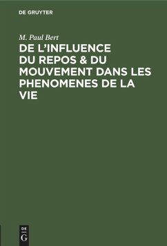 Cover De l'influence du repos & du mouvement dans les phenomenes de la vie