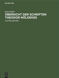Cover Übersicht der Schriften Theodor Nöldekes