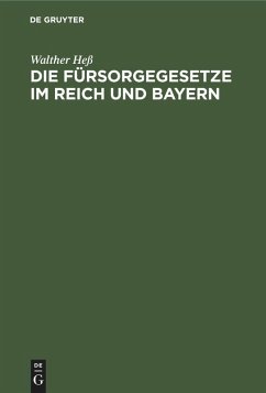 Cover Die Fürsorgegesetze im Reich und Bayern
