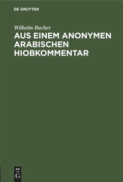 Cover Aus einem anonymen arabischen Hiobkommentar