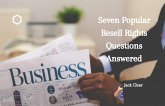 Seven Popular Resell Rights Questions Answered (eBook, ePUB)