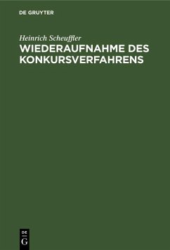 Cover Wiederaufnahme des Konkursverfahrens (eBook, PDF)