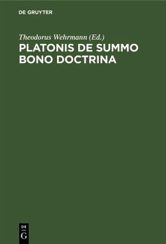Cover Platonis De Summo Bono Doctrina (eBook, PDF)