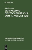 Verfassung Deutschen Reichs vom 11. August 1919 (eBook, PDF)