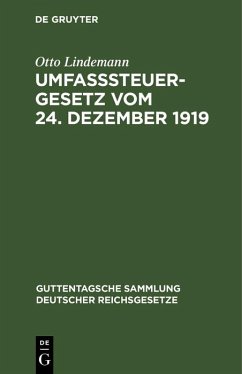 Cover Umfaßsteuergesetz vom 24. Dezember 1919 (eBook, PDF)