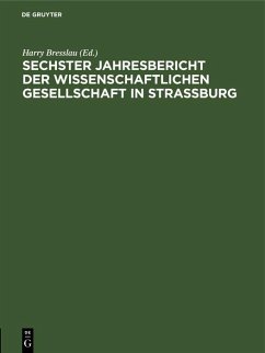 Cover Sechster Jahresbericht der Wissenschaftlichen Gesellschaft in Strassburg (eBook, PDF)