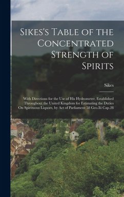 Cover Sikes's Table of the Concentrated Strength of Spirits