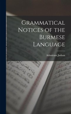 Cover Grammatical Notices of the Burmese Language
