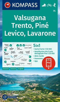 KOMPASS Wanderkarte 75 Valsugana, Trento, Piné, Levico, Lavarone 1:50.000