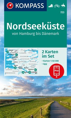 Cover KOMPASS Wanderkarten-Set 723 Nordseeküste von Hamburg bis Dänemark (2 Karten) 1:50.000