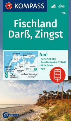 Cover KOMPASS Wanderkarte 736 Fischland, Darß, Zingst 1:50.000