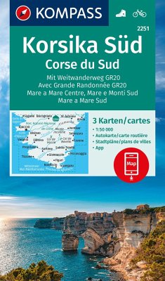 KOMPASS Wanderkarten-Set 2251 Korsika Süd. Mit Weitwanderweg GR20 / Corse du Sud. Avec Grande Randonnée GR20 (3 Karten) 1:50.000