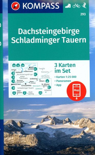 KOMPASS Wanderkarten-Set 293 Dachsteingebirge, Schladminger Tauern (3 Karten) 1:25.000 KOMPASS Wanderkarten-Set 293 Dachsteingebirge, Schladminger Tauern (3 Karten) 1:25.000