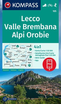 Cover KOMPASS Wanderkarte 105 Lecco, Valle Brembana, Alpi Orobie 1:50.000