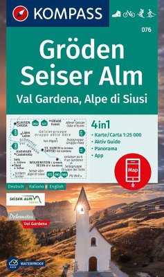 Cover KOMPASS Wanderkarte 076 Gröden, Seiser Alm, Val Gardena, Alpe di Siusi 1:25.000