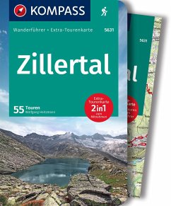 KOMPASS Wanderführer Zillertal, 55 Touren: mit Extra-Tourenkarte - Heitzmann, Wolfgang