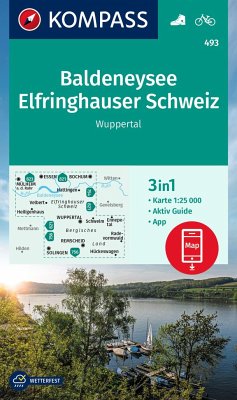 KOMPASS Wanderkarte 493 Baldeneysee, Elfringhauser Schweiz, Wuppertal 1:25.000