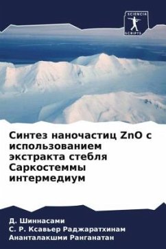 Sintez nanochastic ZnO s ispol'zowaniem äxtrakta steblq Sarkostemmy intermedium - Shinnasami, D.;Radzharathinam, S. R. Xaw'er;Ranganatan, Anantalakshmi