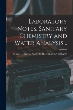 Cover Laboratory Notes. Sanitary Chemistry and Water Analysis ..