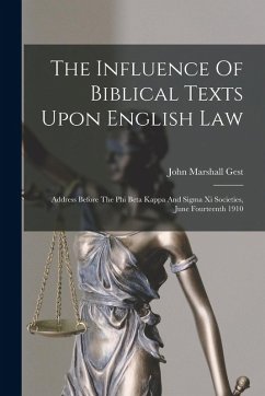 Cover The Influence Of Biblical Texts Upon English Law