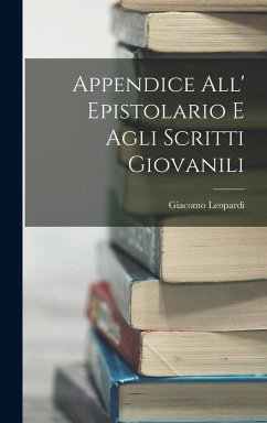 Cover Appendice all' Epistolario e Agli Scritti Giovanili