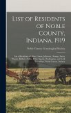 List of Residents of Noble County, Indiana, 1919 List of Residents of Noble County, Indiana, 1919