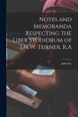 Notes and Memoranda Respecting the Liber Studiorum of J.M.W. Turner, R.A Notes and Memoranda Respecting the Liber Studiorum of J.M.W. Turner, R.A