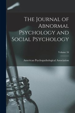 Cover The Journal of Abnormal Psychology and Social Psychology; Volume 16