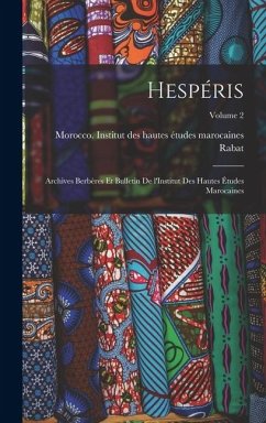 Cover Hespéris; archives berbères et bulletin de l'Institut des hautes études marocaines; Volume 2