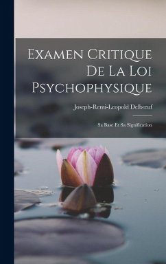 Cover Examen Critique de la Loi Psychophysique