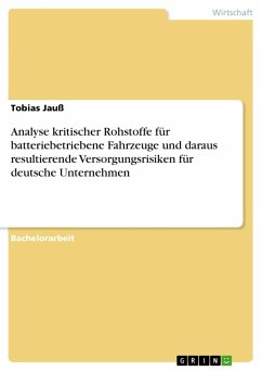 Analyse kritischer Rohstoffe für batteriebetriebene Fahrzeuge und daraus resultierende Versorgungsrisiken für deutsche Unternehmen - Jauß, Tobias