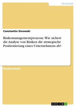 Risikomanagementprozesse. Wie sichert die Analyse von Risiken die strategische Positionierung eines Unternehmens ab? - Sinowski, Constantin