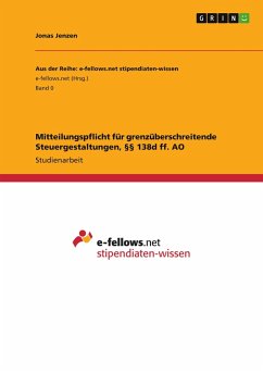 Cover Mitteilungspflicht für grenzüberschreitende Steuergestaltungen, §§ 138d ff. AO