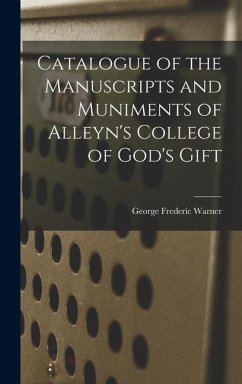 Cover Catalogue of the Manuscripts and Muniments of Alleyn's College of God's Gift