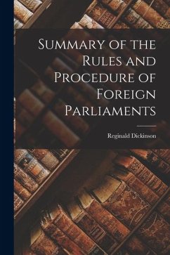 Cover Summary of the Rules and Procedure of Foreign Parliaments