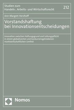 Vorstandshaftung bei Innovationsentscheidungen - Herzhoff, Ann Margret