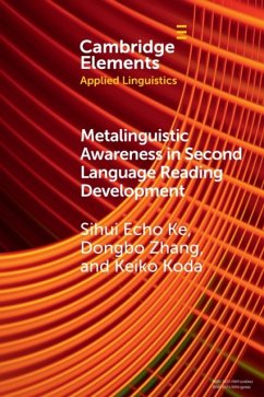 Metalinguistic Awareness in Second Language Reading Development - Ke, Sihui Echo (University of Kentucky); Zhang, Dongbo (University of Exeter); Koda, Keiko (Carnegie Mellon University, Pennsylvania)