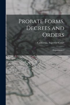 Cover Probate Forms, Decrees and Orders: Department 2