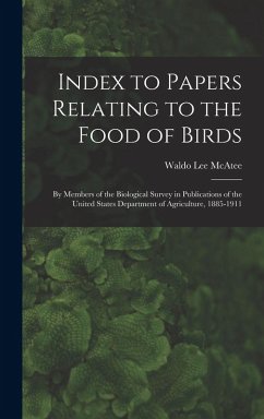 Cover Index to Papers Relating to the Food of Birds