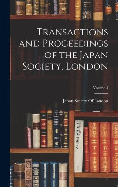 Cover Transactions and Proceedings of the Japan Society, London; Volume 3
