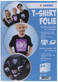 Herma T-Shirt Folie A4 f. dunkle + schwarze Textilien 10 Bl. 4527