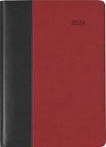 Buchkalender Premium Fire schwarz-rot 2024 - Büro-Kalender A5 - Cheftimer - 1 Tag 1 Seite - 416 Seiten - Tucson-Einband - Alpha Edition