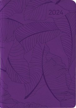 Ladytimer Mini Deluxe Purple 2024 - Taschen-Kalender 8x11,5 cm - Tucson Einband - mit Motivprägung - Weekly - 144 Seiten - Alpha Edition