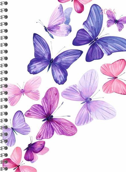 Ladytimer Ringbuch Butterflies 2024 - Taschen-Kalender A5 (15x21 cm) - … -  Kalender portofrei bestellen