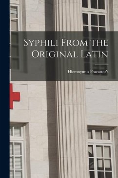 Cover Syphili From the Original Latin