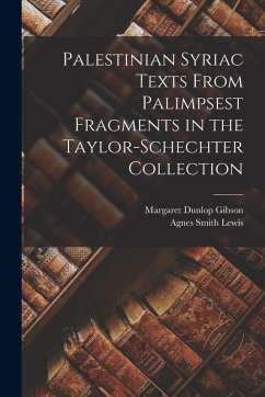 Cover Palestinian Syriac texts from palimpsest fragments in the Taylor-Schechter Collection