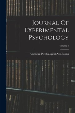 Cover Journal Of Experimental Psychology; Volume 1